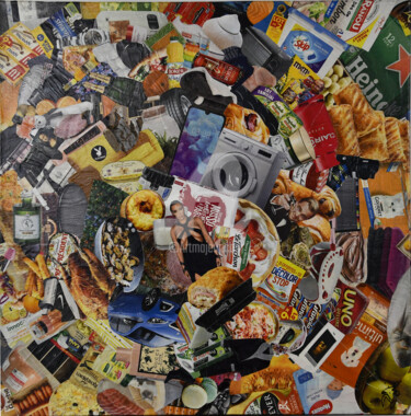 Collages titled "Dans le Tourbillon…" by Kaouteur Souibgui, Original Artwork, Collages