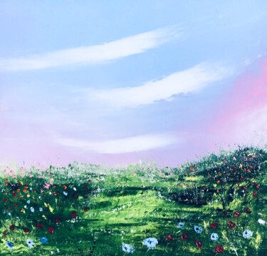 Dune fleurie, ile de Batz, Bretagne Painting titled "Dune fleurie, ile d…" by Marie-Pascale Le Goff (L’île à L’eau), Original Artwork, Oil Mounted on Wood Stret…