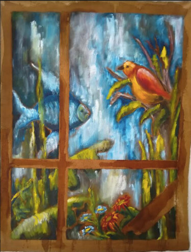 Pittura intitolato "scampo" da Ludo, Opera d'arte originale, Olio