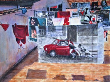 Peinture intitulée "Sorrent 1, Italien" par Rüdiger Eggers, Œuvre d'art originale, Aquarelle