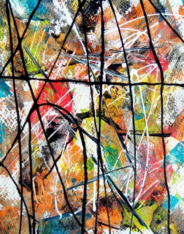 Akasuki - Abstraction - Abstract Art - Abstrait Schilderij getiteld "Akasuki - Abstracti…" door Davidian Gotis Abstraction Abstraite, Origineel Kunstwerk, Acryl