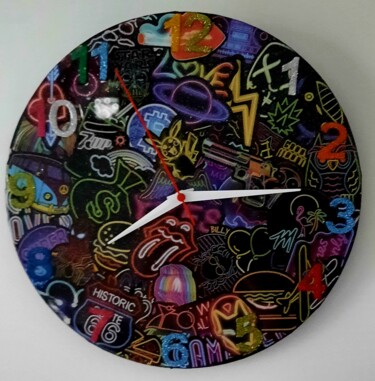 Peinture intitulée "Néon" par Sobo, Œuvre d'art originale, Collages