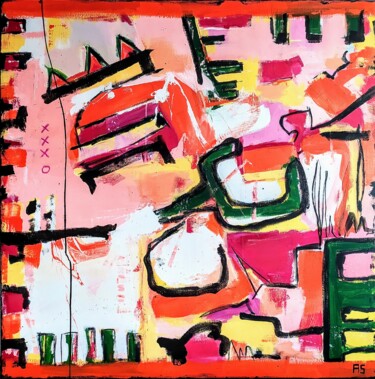 A little painful but fun Peinture intitulée "A little painful bu…" par Alfonso Sánchez, Œuvre d'art originale, Acrylique Monté sur Châssis en bois