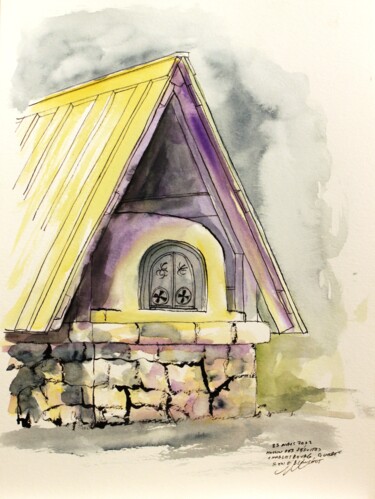 Four à pain du moulin des Jésuites Dessin intitulée "Four à pain du moul…" par René Blanchet, Œuvre d'art originale, Encre