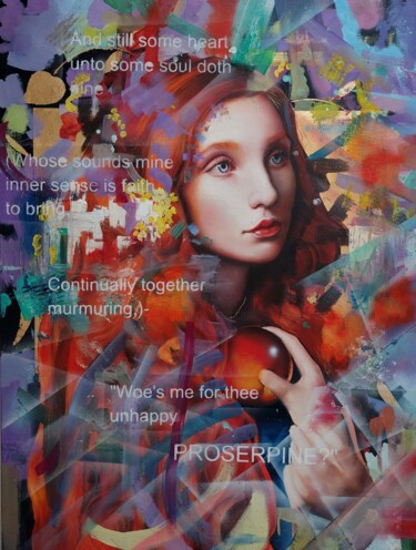 绘画 标题为“Crossing Proserpine” 由Simona Zecca, 原创艺术品, 油 安装在木质担架架上