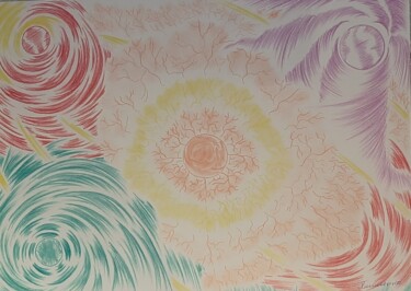 图画 标题为“Soleil et vents cos…” 由Iakim, 原创艺术品, 铅笔