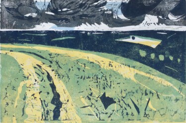 Printmaking titled "The View" by Sandra Haney, Original Artwork, Linocuts