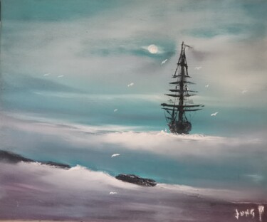 Peinture intitulée "Poseidon émotion 4" par Pascal Jung, Œuvre d'art originale, Huile