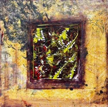 Abstract painting Vintage home Summer window Spring Old wall 제목이 "Abstract painting V…"인 미술작품 Taia Tasman (Arttasmania)로, 원작, 아크릴 판지에 장착됨