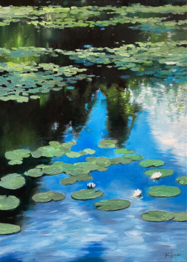 "Water-Lilies "original oil painting by Artem Grunyka (2022) Pittura intitolato ""Water-Lilies "orig…" da Artem Grunyka, Opera d'arte originale, Olio
