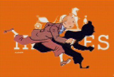 绘画 标题为“Tintin au pays d'he…” 由Dominique Kleiner, 原创艺术品, 数字油画
