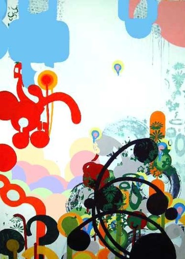 Painting titled "yanci street" by Hugh Mccarthy, Original Artwork