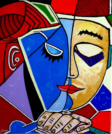 绘画 标题为“Picasso in the mirr…” 由Jovanart, 原创艺术品, 丙烯
