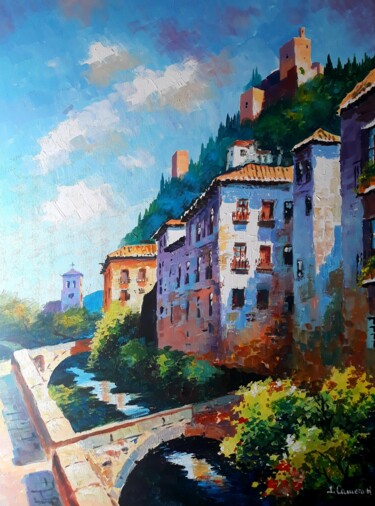 Peinture intitulée "Calle Tipica de Gra…" par Jose Camero Hernandez, Œuvre d'art originale, Acrylique