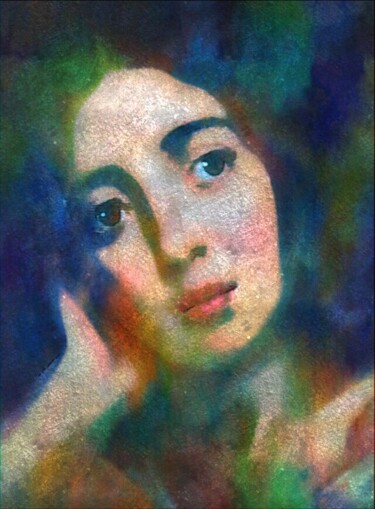 Portrait de George Sand jeune fille / Etude Digitale Kunst mit dem Titel "Portrait de George…" von Emma Laflute, Original-Kunstwerk, Digitale Malerei