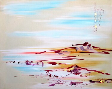 Schilderij getiteld "Point de vue" door Caroline Keller, Origineel Kunstwerk, Olie Gemonteerd op Frame voor houten brancard