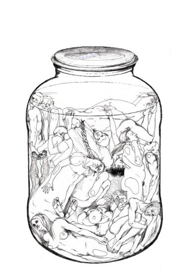 图画 标题为“closing down tempor…” 由Veronika Bernard, 原创艺术品, 墨