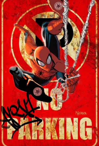 绘画 标题为“Spiderman no parking” 由Dominique Kleiner, 原创艺术品, 数字油画