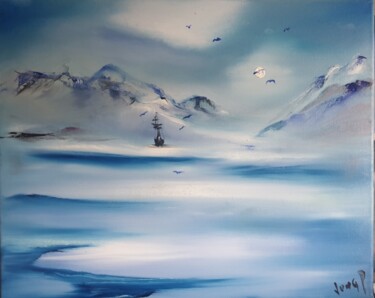 Peinture intitulée "Le paradis blanc" par Pascal Jung, Œuvre d'art originale, Huile