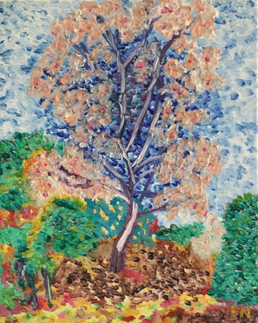 Peinture intitulée "#Arbre en majesté" par François Martigné, Œuvre d'art originale, Huile