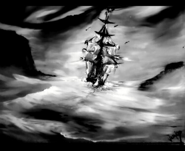 Peinture intitulée "Pirates in black an…" par Pascal Jung, Œuvre d'art originale, Huile