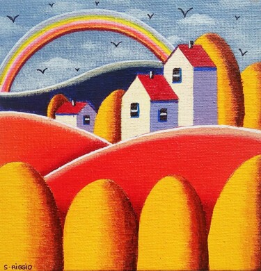 Après la pluie Peinture intitulée "Après la pluie" par Sabrina Riggio, Œuvre d'art originale, Acrylique Monté sur Carton