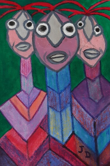 Painting titled "Confrères, Consoeur…" by Jacques Desvaux (JD), Original Artwork, Acrylic
