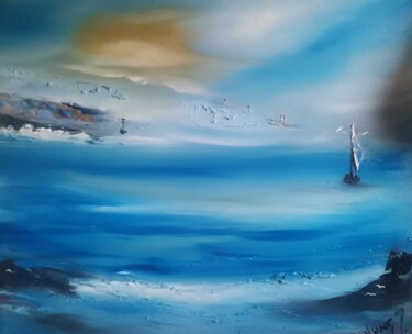 Peinture intitulée "Dreaming blue ##" par Pascal Jung, Œuvre d'art originale, Huile