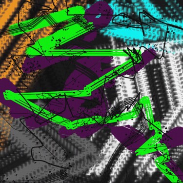 ABSTRACT ART #054 Painting titled "ABSTRACT ART #054" by Diogo Cruz, Original Artwork, Digital Painting Mounted on Wood Panel