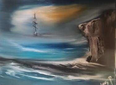 Peinture intitulée "Dreaming blue #2" par Pascal Jung, Œuvre d'art originale, Huile
