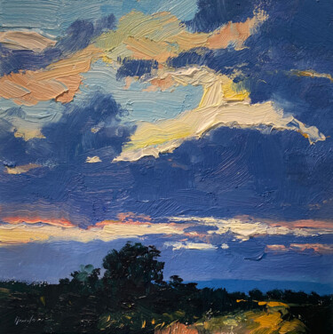 Pittura intitolato ""Sunset"original oi…" da Artem Grunyka, Opera d'arte originale, Olio