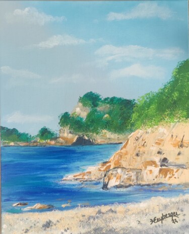 Peinture intitulée "Calanque du Pradet" par Céline Liliane Heyberger, Œuvre d'art originale, Acrylique