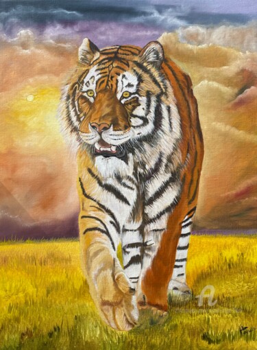 绘画 标题为“Tigre” 由Marie-Ange Fileni, 原创艺术品, 油