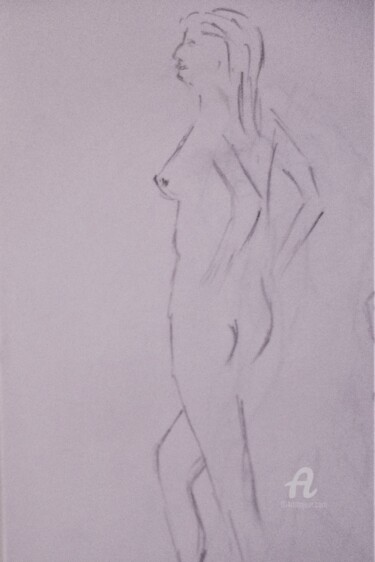 Nu à 19 h 15 Dessin intitulée "Nu à 19 h 15" par Roberto Urbano, Œuvre d'art originale, Crayon