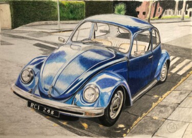 Dessin intitulée "La coccinelle." par Pierre Bayet, Œuvre d'art originale, Crayon