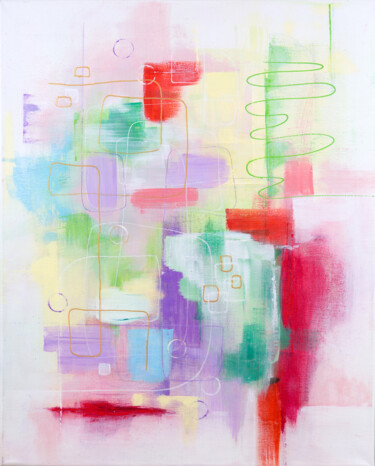 Méditation des couleurs. Peinture intitulée "Méditation des coul…" par Leena Amelina, Œuvre d'art originale, Acrylique Monté sur Châssis en bois