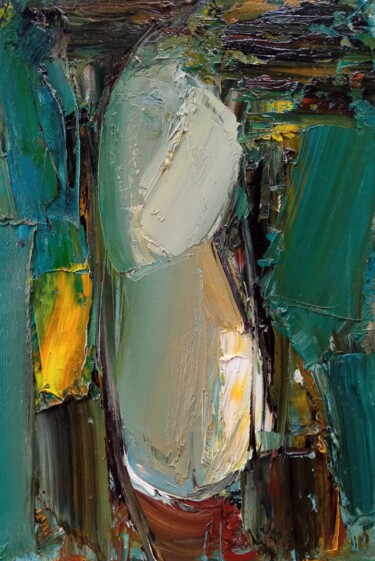 Portrait (20x30cm, oil/canvas, abstract portrait) 绘画 标题为“Portrait (20x30cm,…” 由Mateos Sargsyan, 原创艺术品, 油 安装在木质担架架上