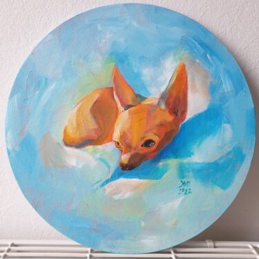 Peinture intitulée "Je t'attendrai" par Ksenia June, Œuvre d'art originale, Acrylique Monté sur Carton