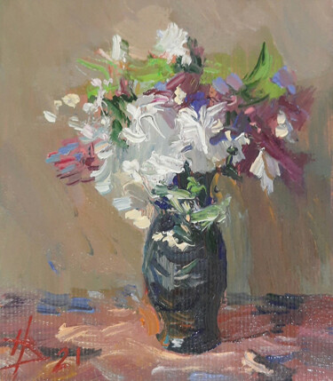 Spring bouquet Painting titled "Spring bouquet" by Vladimir Natalushko, Original Artwork, Oil