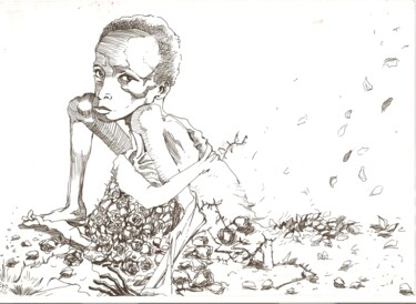 Dibujo titulada "PADECER EN LA REALI…" por Eduardo Bustos Segovia, Obra de arte original, Tinta Montado en Cartulina
