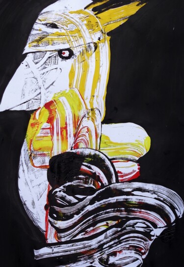 Painting titled "c'est une poule ? n…" by Francisco Mendes, Original Artwork, Acrylic