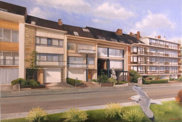 « Brunswyck, l’envol urbanistique » Peinture intitulée "« Brunswyck, l’envo…" par Olivier Rose, Œuvre d'art originale, Huile Monté sur Châssis en bois