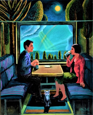 绘画 标题为“31-22  Вечерний чай” 由Chuzhik, 原创艺术品, 油