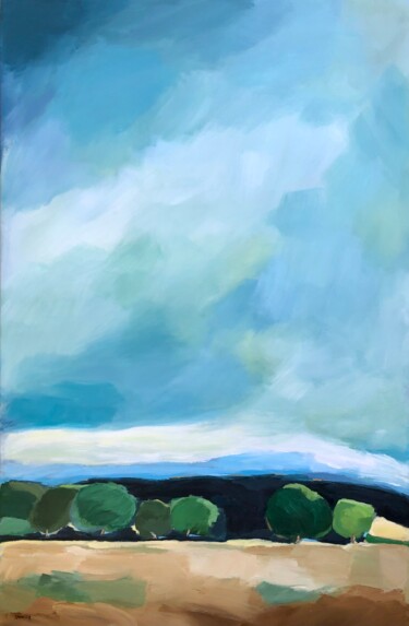 Peinture intitulée "Bosquet dans la col…" par Johanne Spinella, Œuvre d'art originale, Acrylique