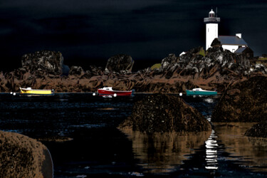 Brignogan, effet clair de lune Photographie intitulée "Brignogan, effet cl…" par Pierre-Yves Rospabé, Œuvre d'art originale, Photographie numérique