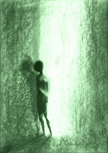 Drawing titled "ENCUENTROS CON EL V…" by Eduardo Bustos Segovia, Original Artwork, Graphite Mounted on Cardboard
