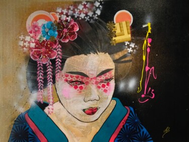 Peinture intitulée "Geisha" par Art&B, Œuvre d'art originale, Acrylique