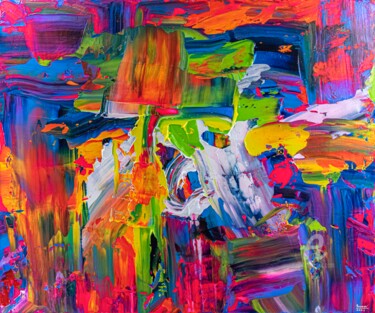 Painting titled "Clouds of Time" by Tran Tuan, Original Artwork, Acrylic Mounted on Wood Stretcher frame