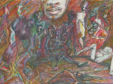 제목이 "THE NON SENSE OF HU…"인 그림 Eduardo Bustos Segovia로, 원작, 밀랍 판지에 장착됨