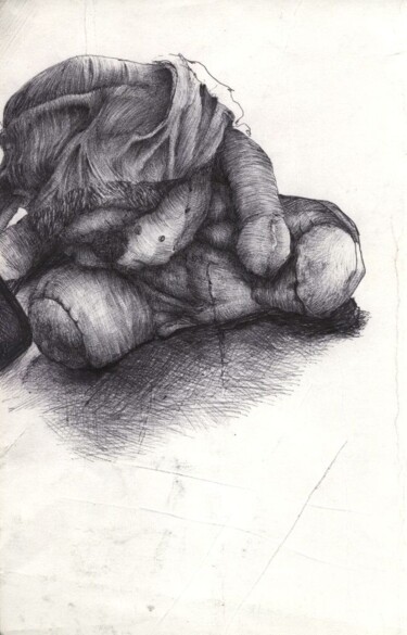 제목이 "THE NON SENSE OF HU…"인 그림 Eduardo Bustos Segovia로, 원작, 잉크 판지에 장착됨